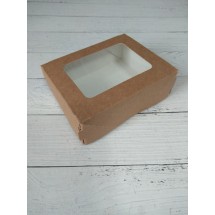 Коробка крафтовая с окошком 10x8x3,5 см TABOX 300 мл, цена за 1 шт